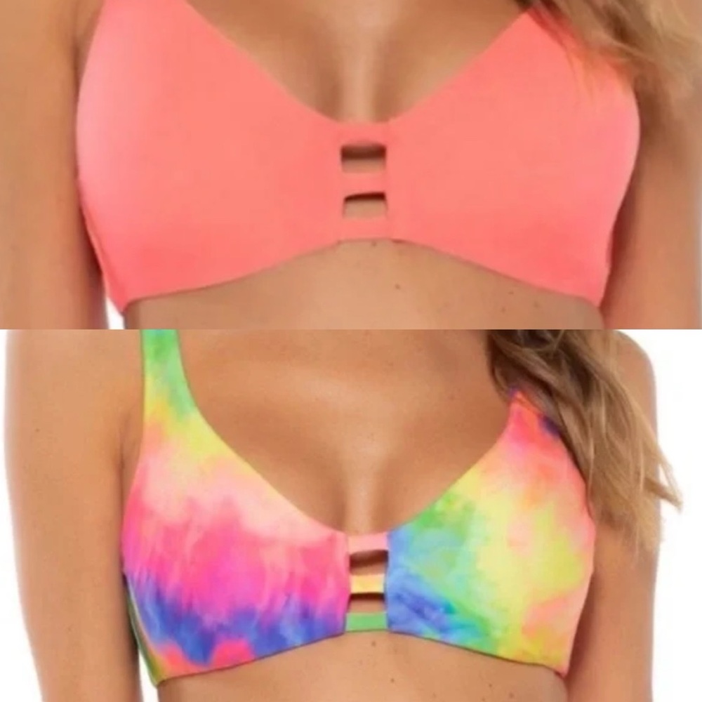 NWT Selena Reversible Tie Dye Bralette Bikini Top small